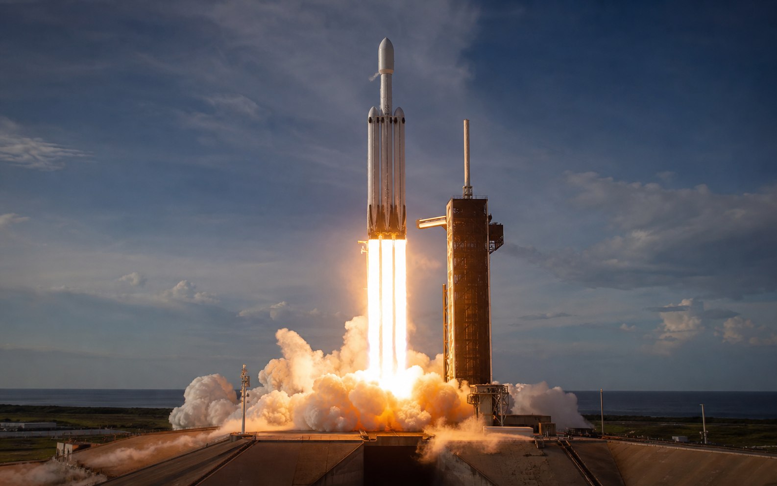 Falcon Heavy 火箭发射真实感图像